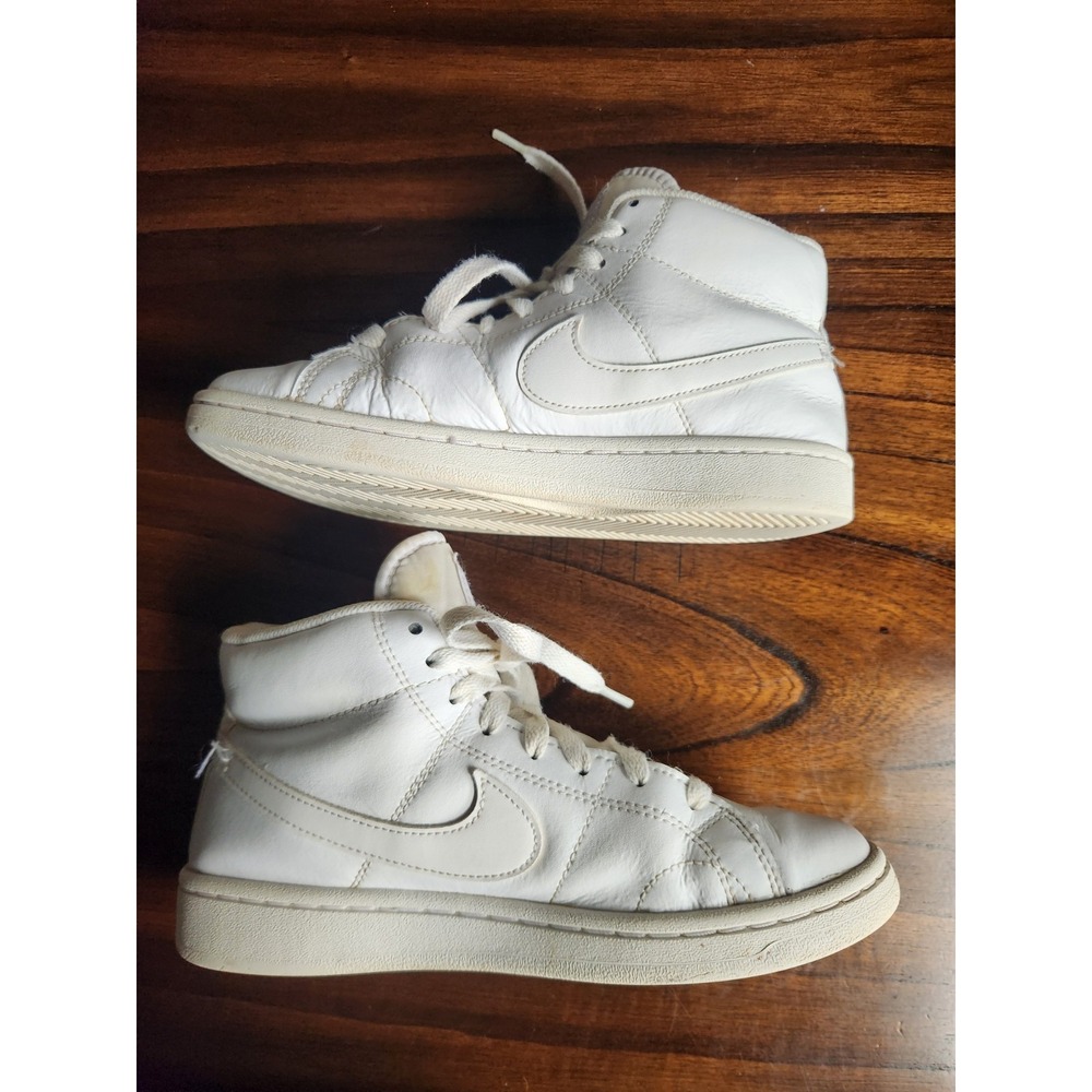 Nike Court Royale 2 Mid Triple White - Women's 6.5 White Leather shoes - Picture 7 of 13